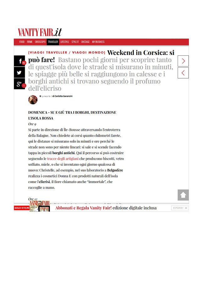 Article sur donna è sur Vanityfair.it